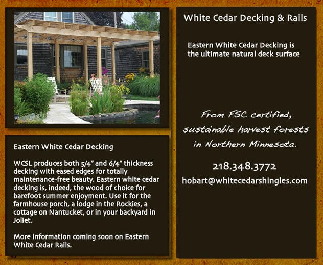 White cedar decking & rails